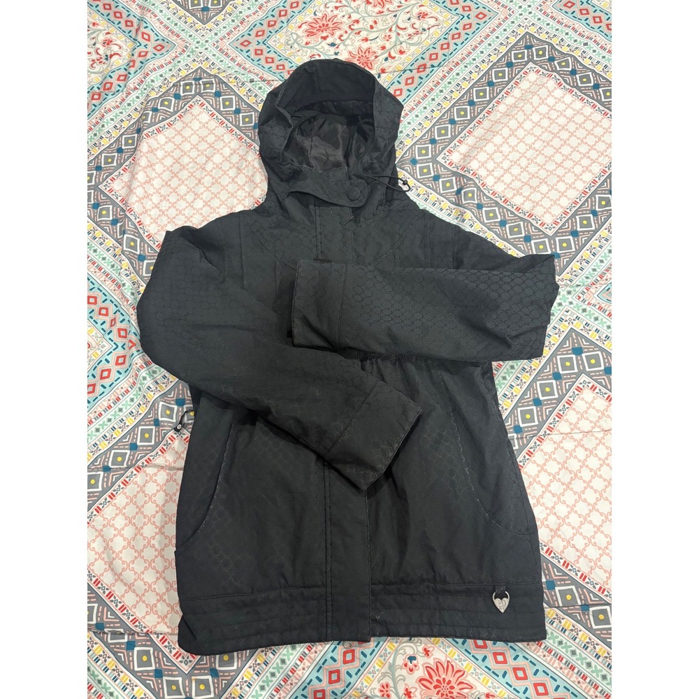 Roxy Black Insulated Snowboard Ski Jacket Hooded Waterproof 5K Womens Small